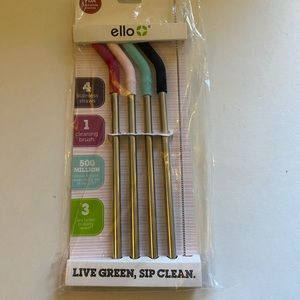 NWT Ello 4 stainless steel straws